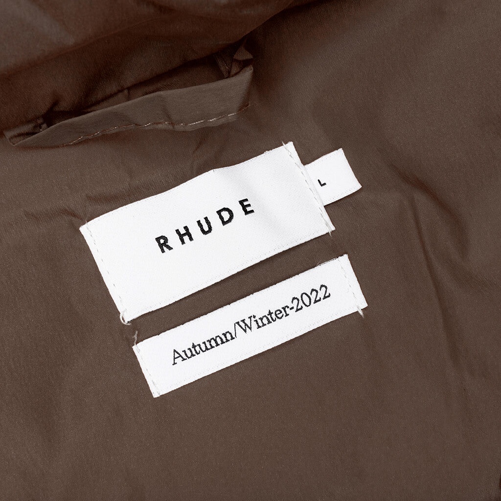 LOGO PUFFER JACKET - BROWN - 5