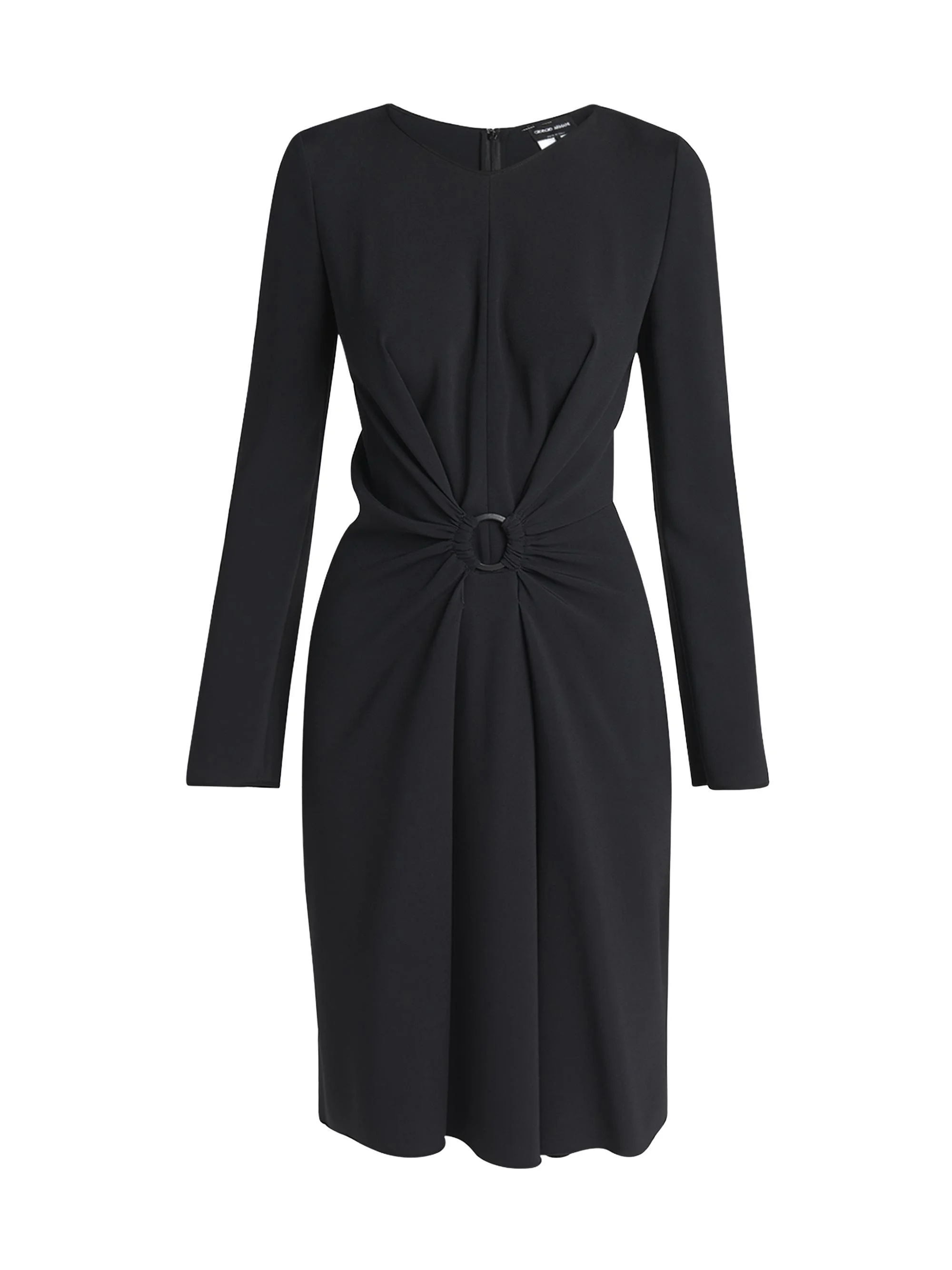 Women's Gathered Sheath Midi-Dress - Black - 1