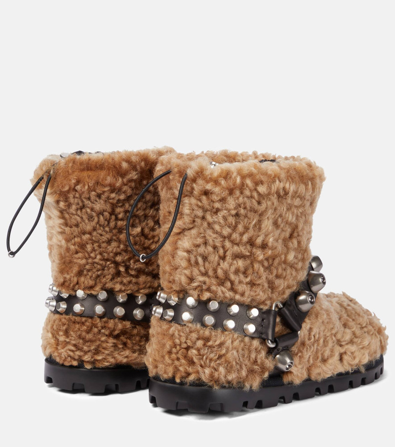 Miu Miu Embellished shearling ankle boots outlook