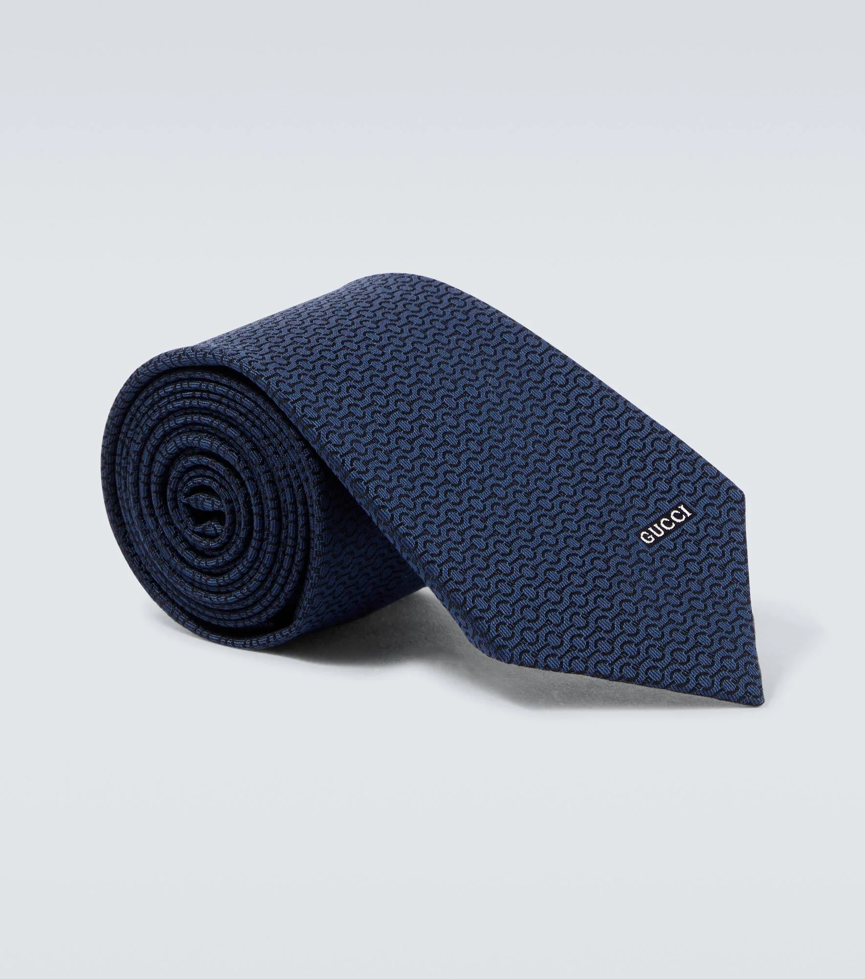 Horsebit silk jacquard tie - 1