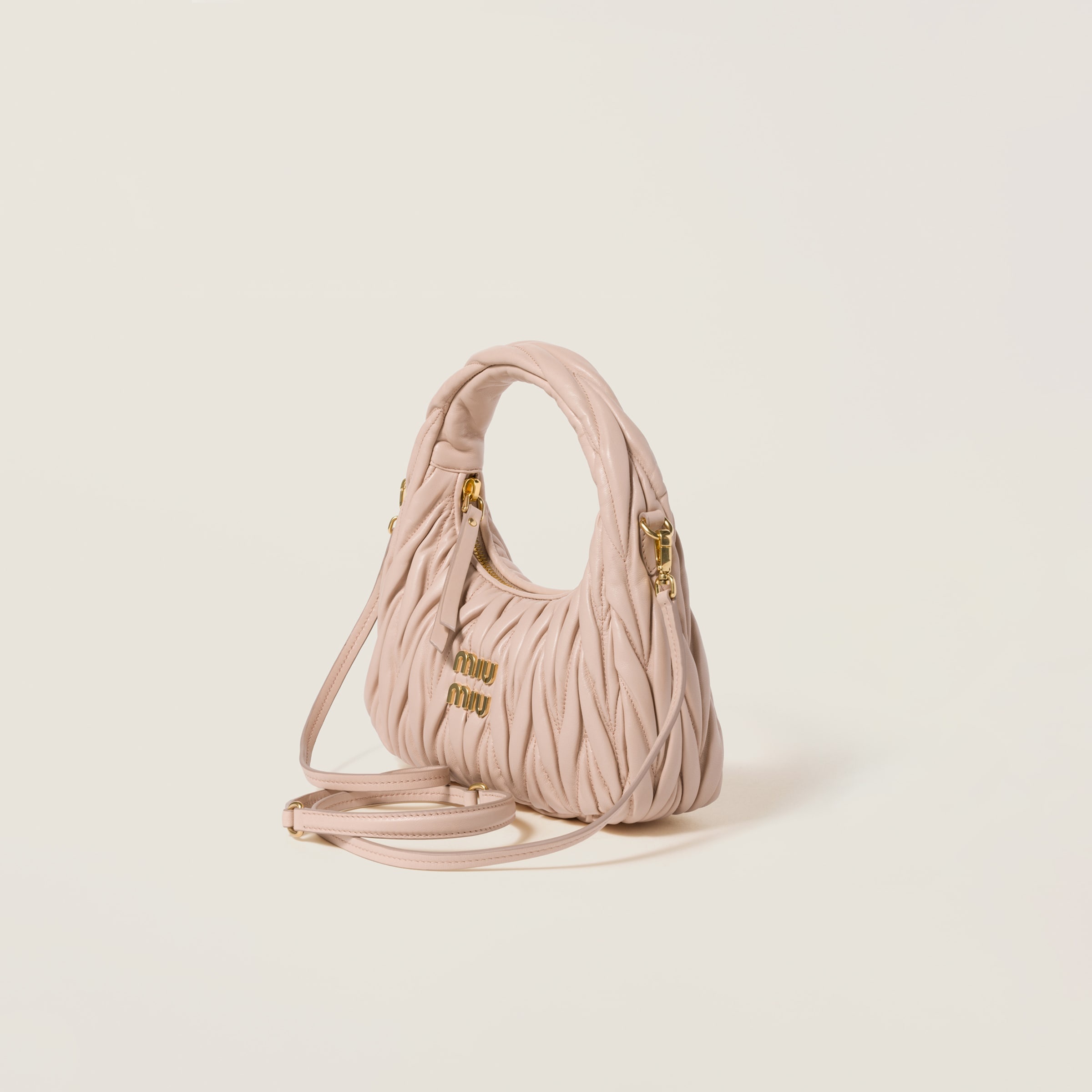 Wander matelassé nappa leather hobo bag - 3