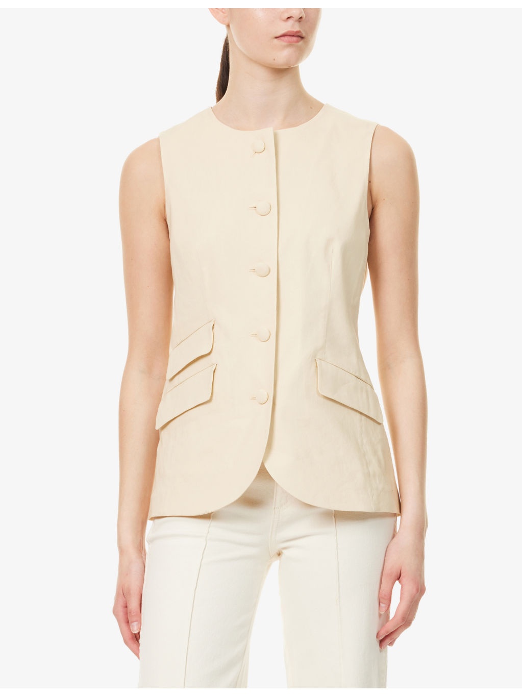 Slade Flap-Pocket Linen-Blend Vest - 3