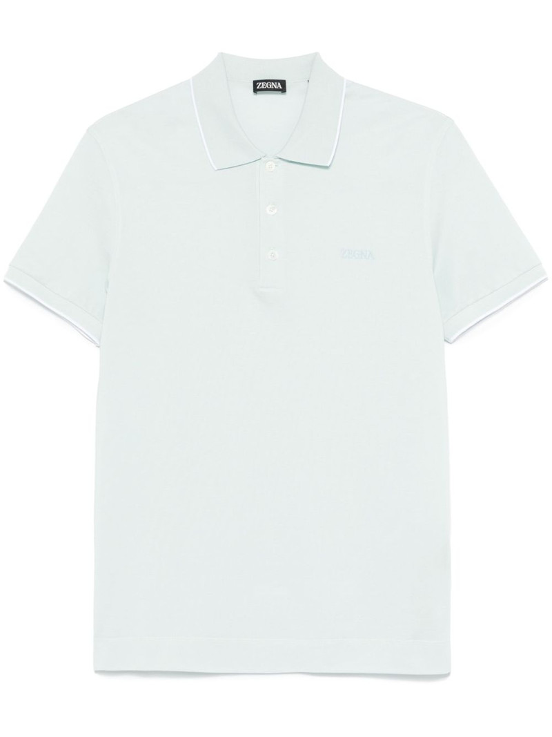 logo-embroidered polo shirt 1