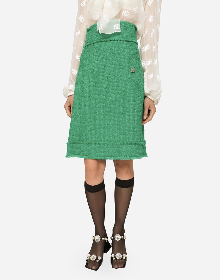 Raschel tweed midi skirt - 4