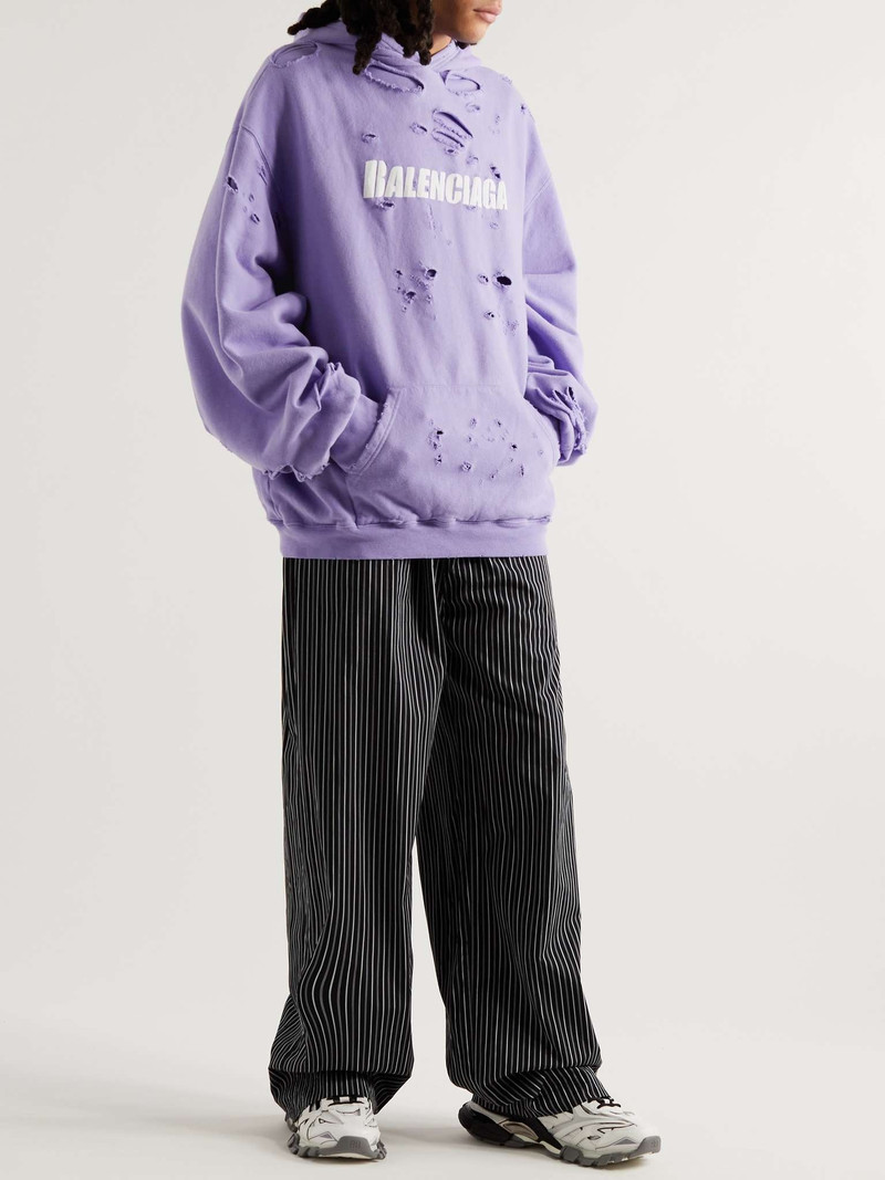 BALENCIAGA Destroyed Hoodie 에 보라색 outlook