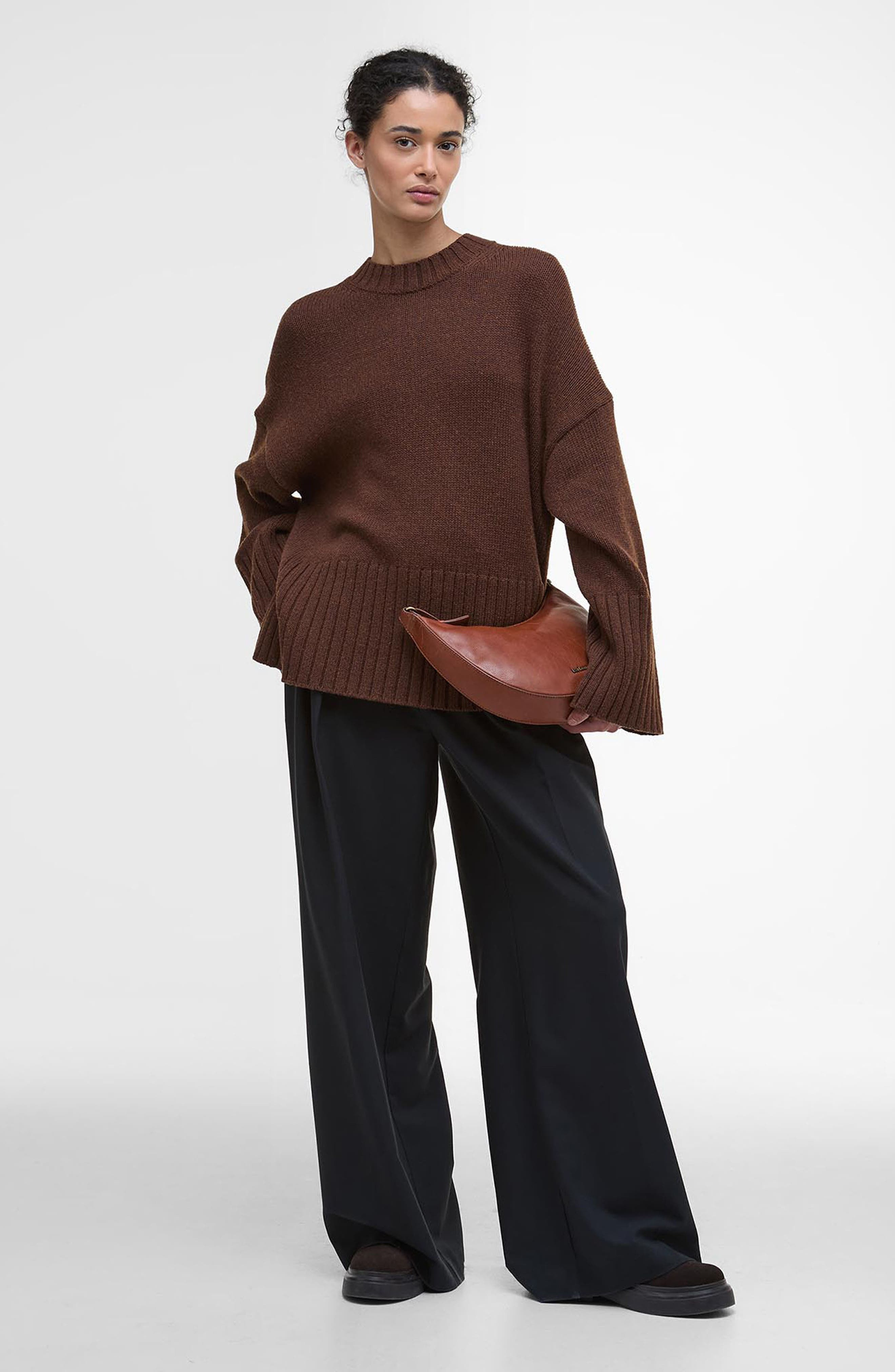 Barbour Sophia Cotton & Wool Blend Tunic Sweater in Vicuna at Nordstrom - 8