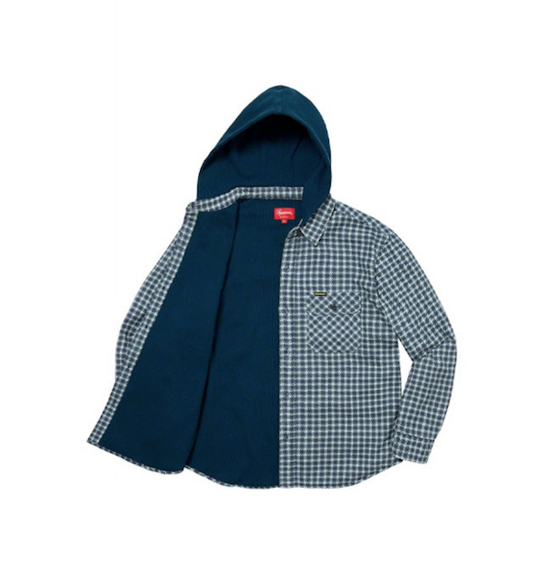 Supreme Houndstooth Flannel Hooded Shirt 'Brown Grey' SUP-FW22-725 - 2