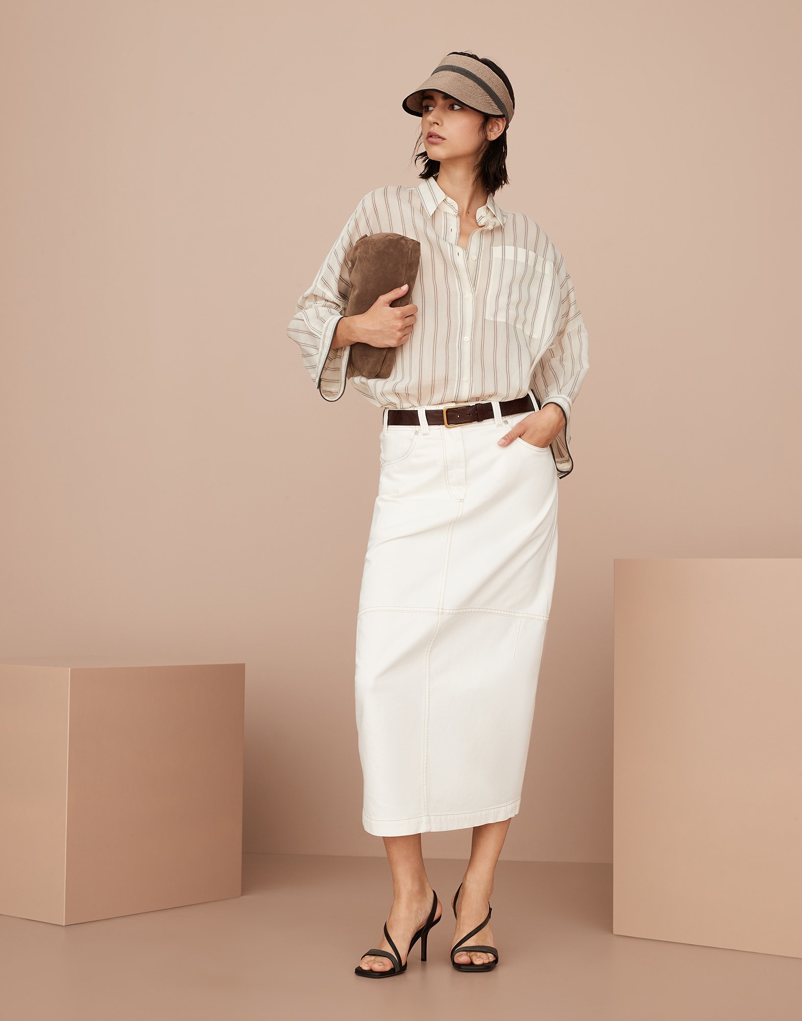 Cotton and silk striped poplin shirt with shiny cuff details - 5