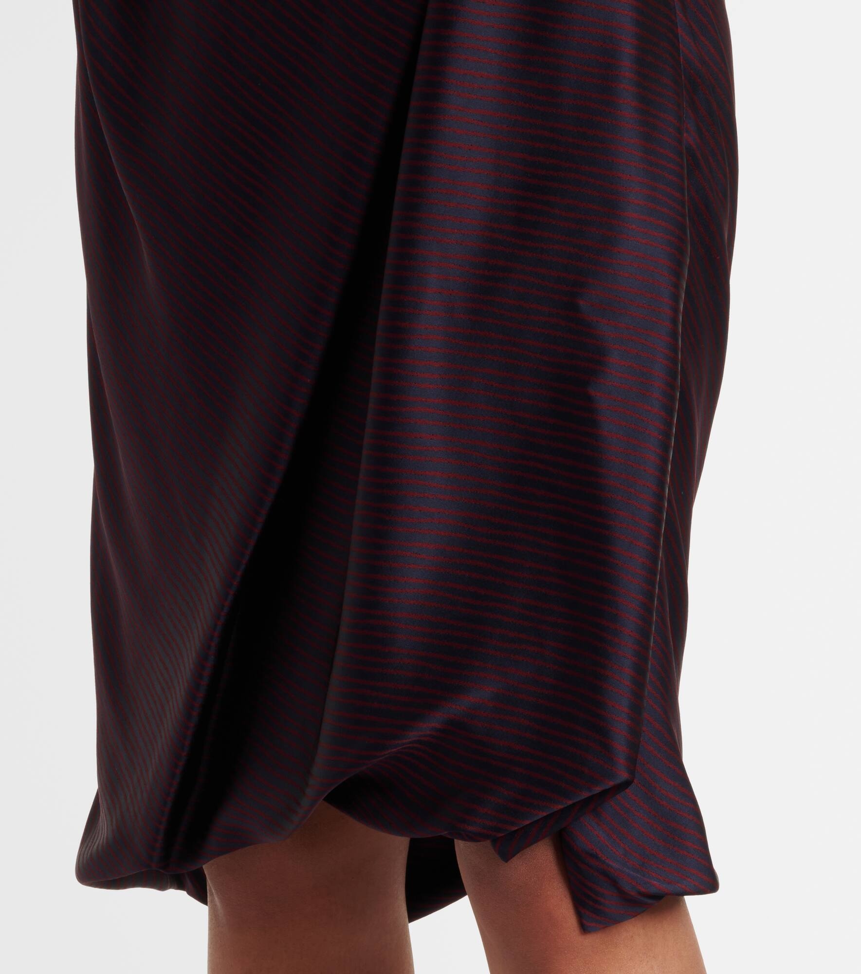 Drunken striped draped checked midi skirt - 5