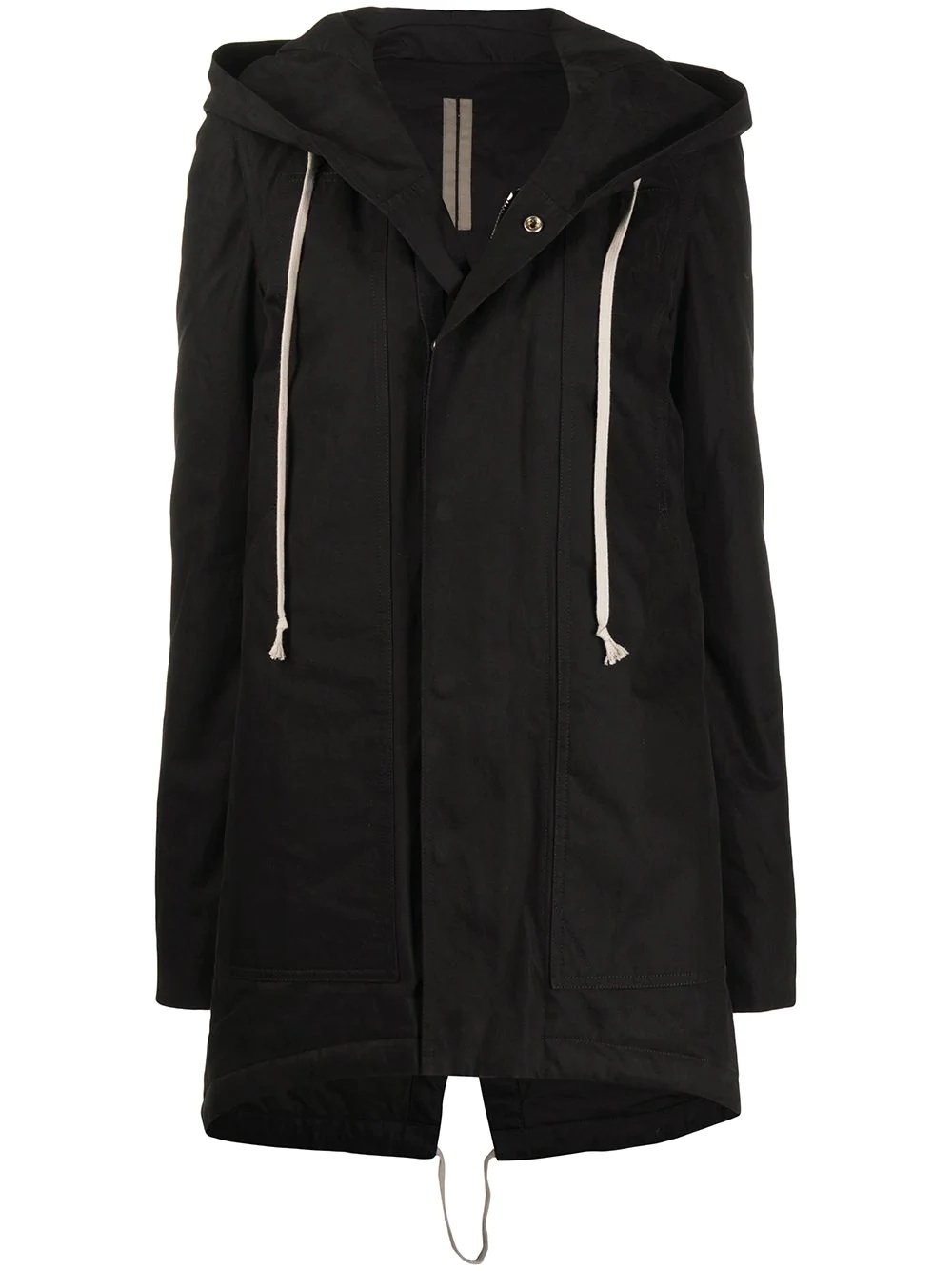 drawstring raincoat with zip detail - 1