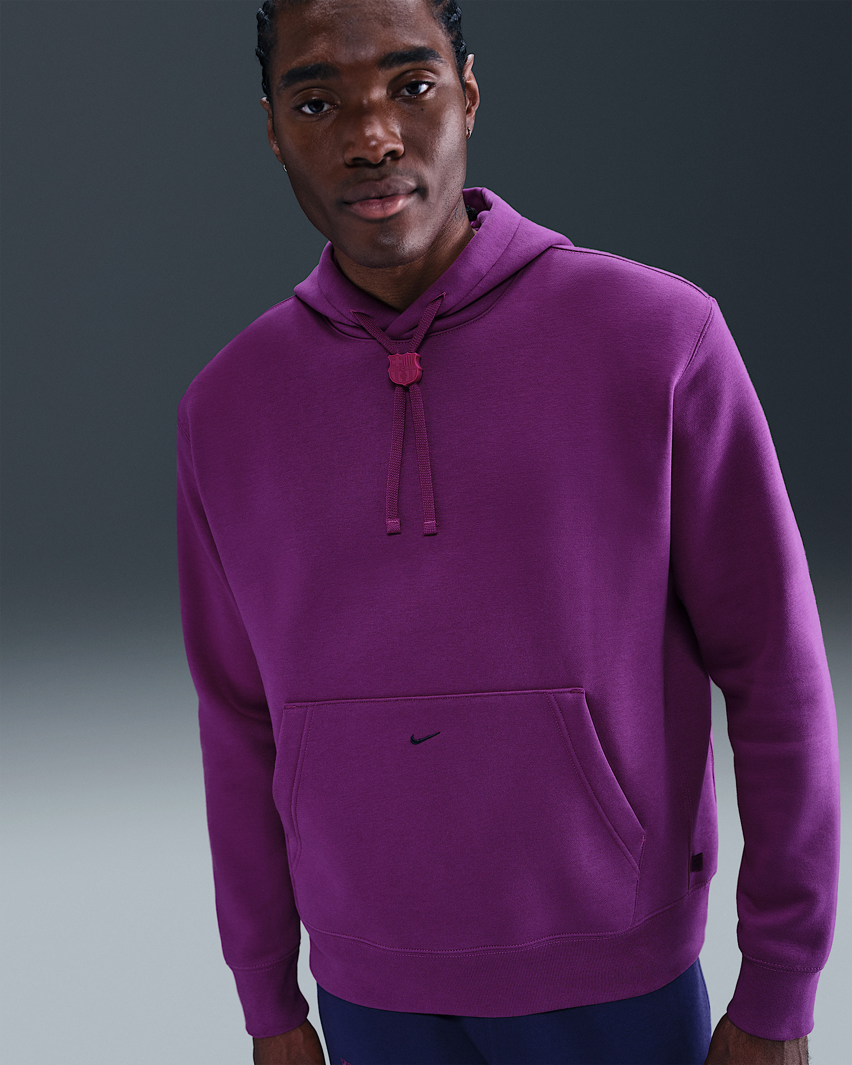 FC Barcelona Club Men's Nike Soccer Pullover Hoodie - 1