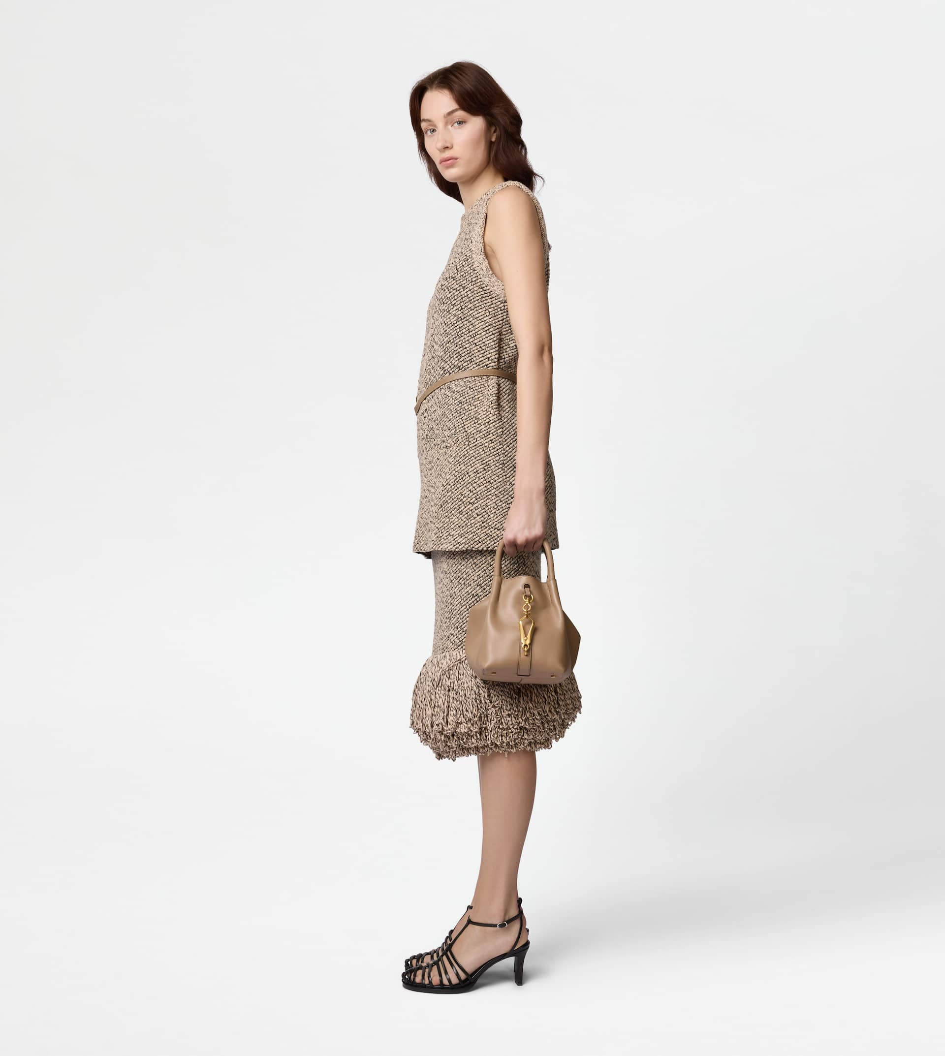 SATCHEL IN LEATHER MINI - BEIGE - 9