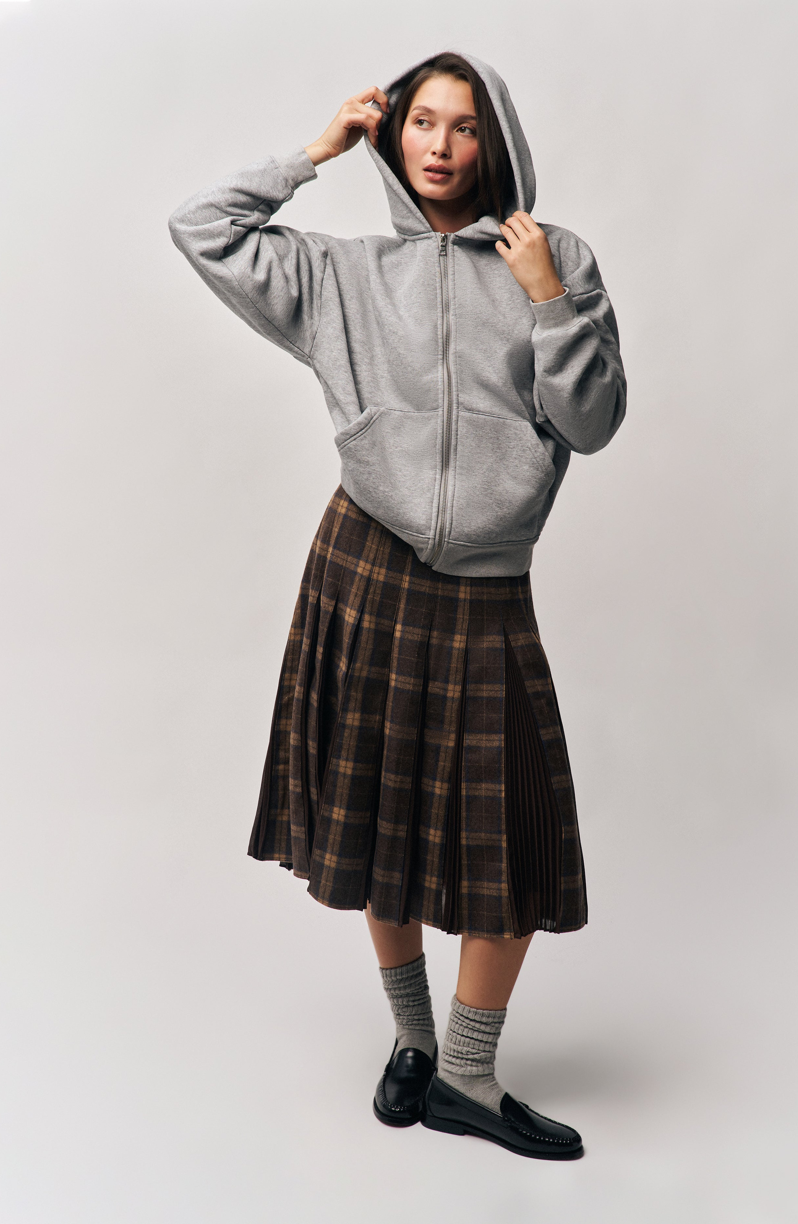 Guizio Gibson Chiffon Pleated Skirt in Tartan Multi at Nordstrom - 6