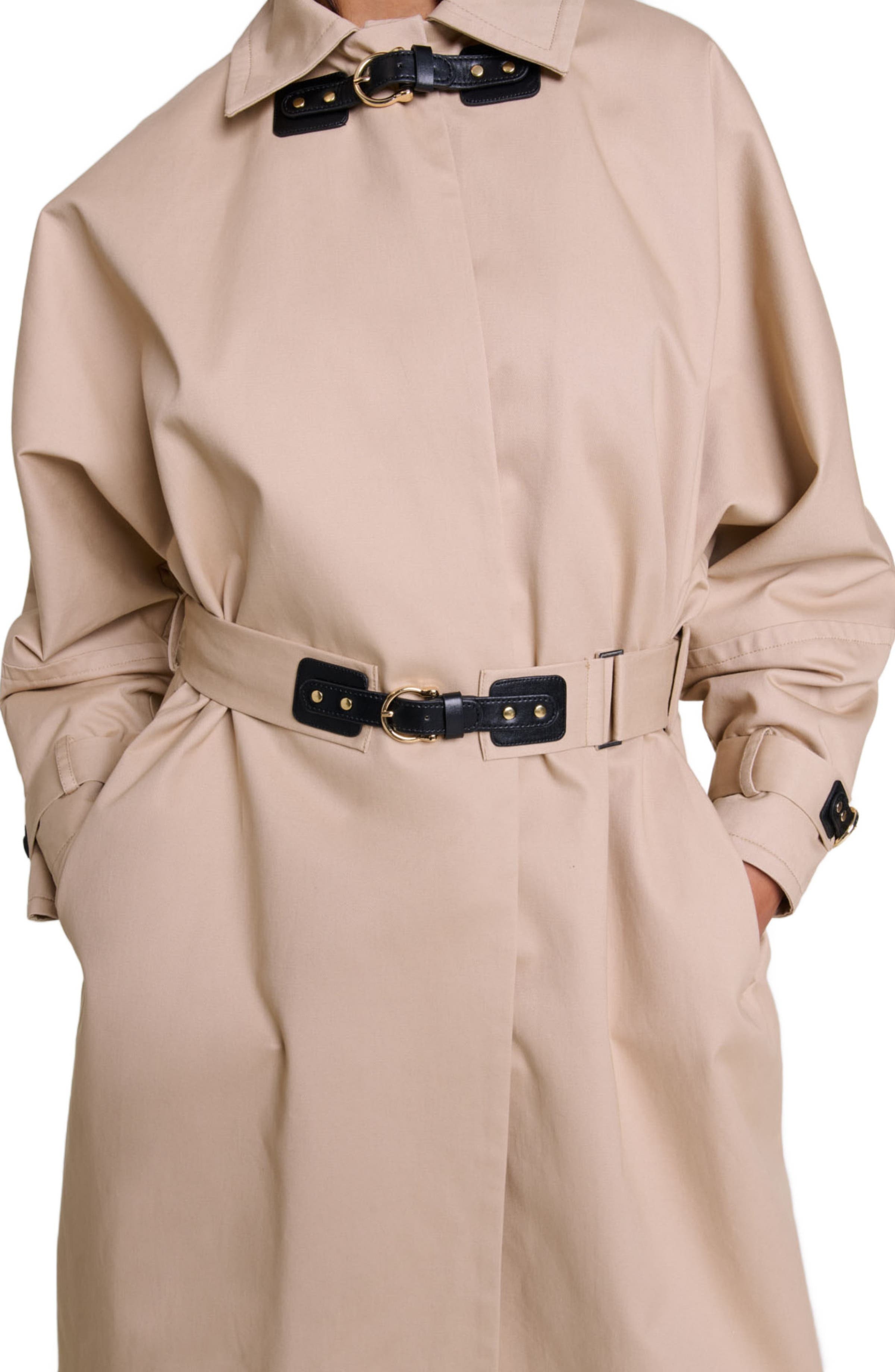 maje Long trench coat in Beige Light at Nordstrom - 5