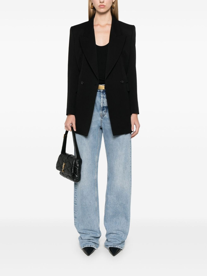SAINT LAURENT double-breasted wool blazer outlook