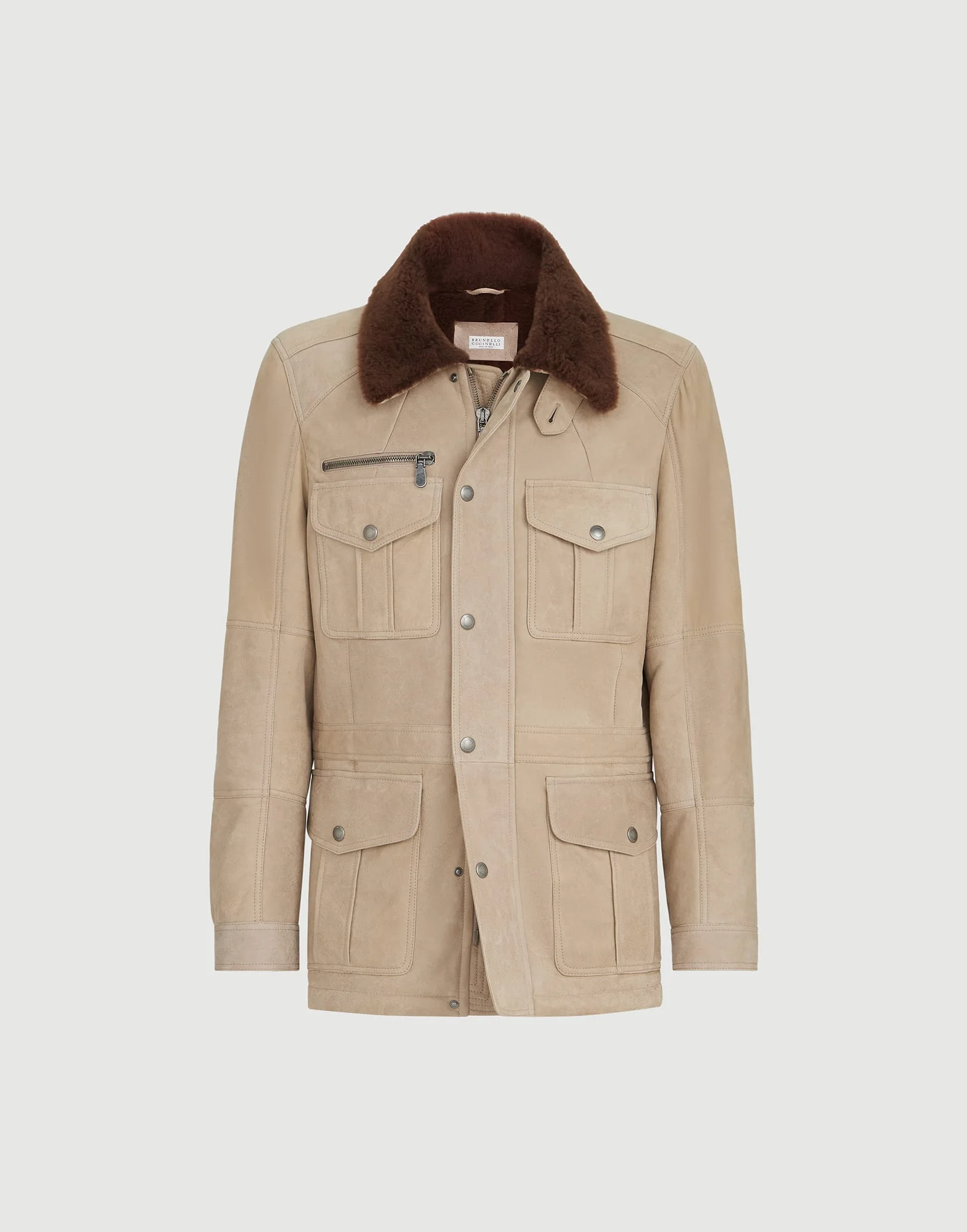 Waxed shearling safari jacket - 1