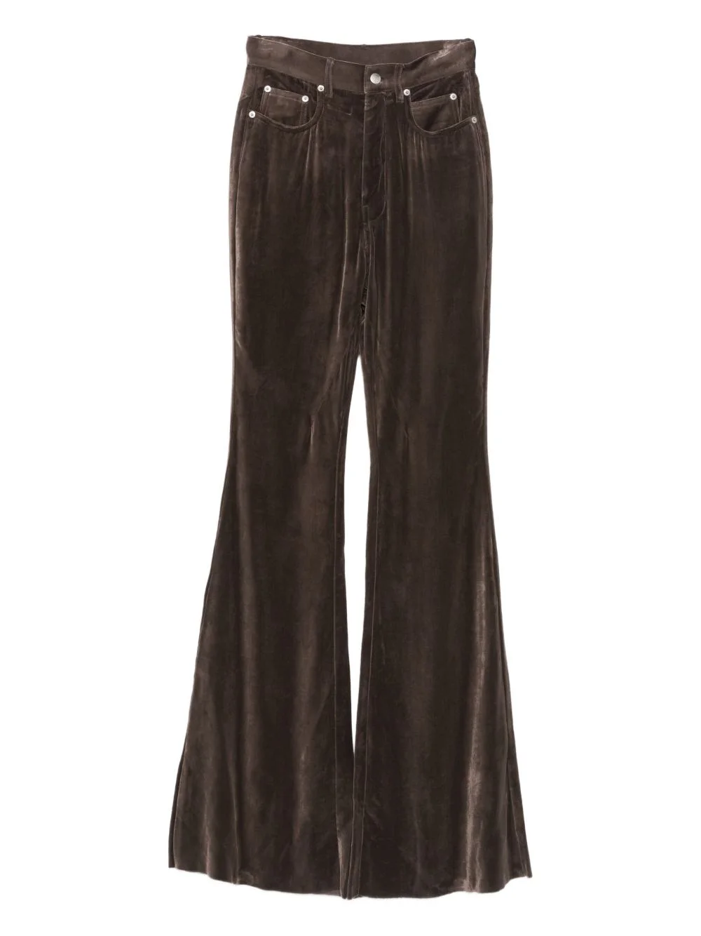 velvet flared trousers - 1