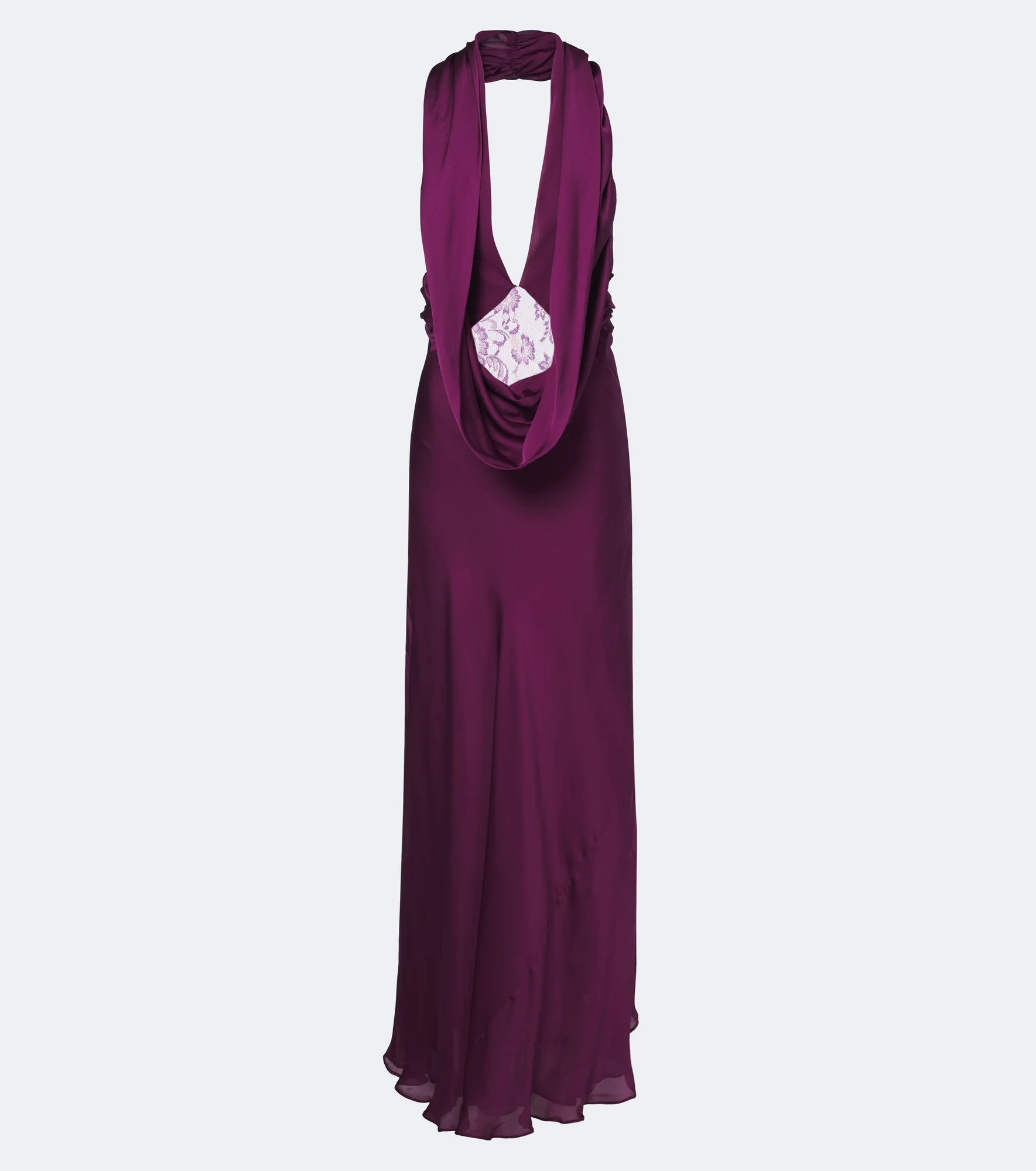 Cesura draped open-back silk satin gown - 1