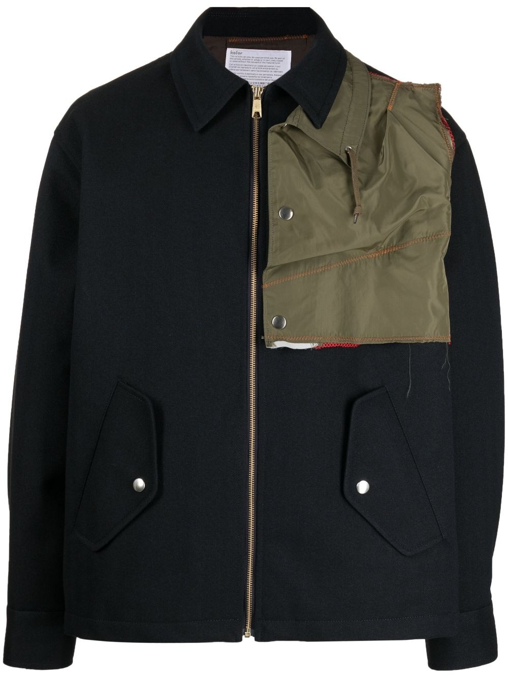 layered panelled shirt jacket - 1