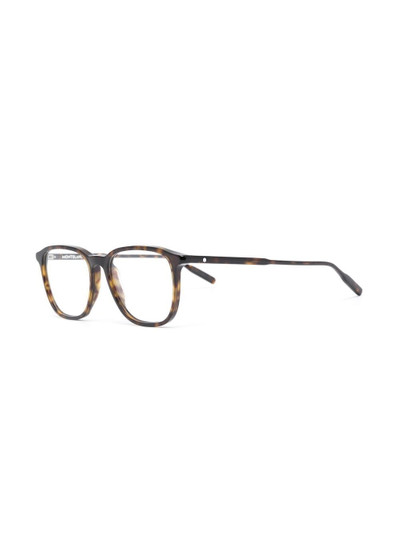 Montblanc tortoiseshell rectangle-frame glasses outlook
