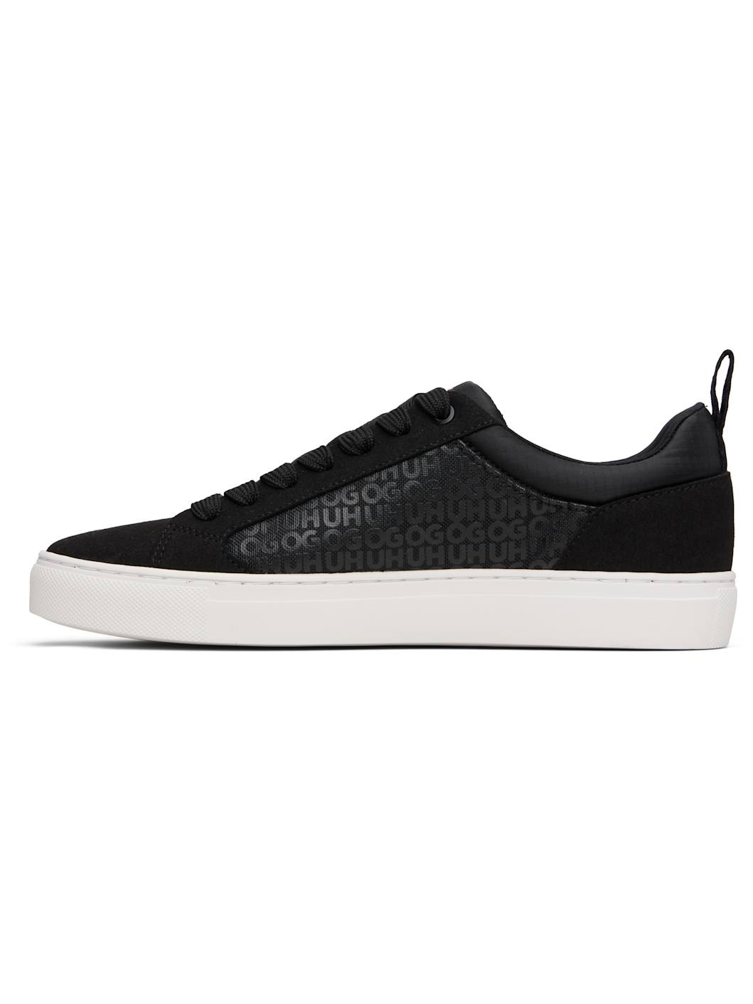 Black Printed-Logo Sneakers - 3
