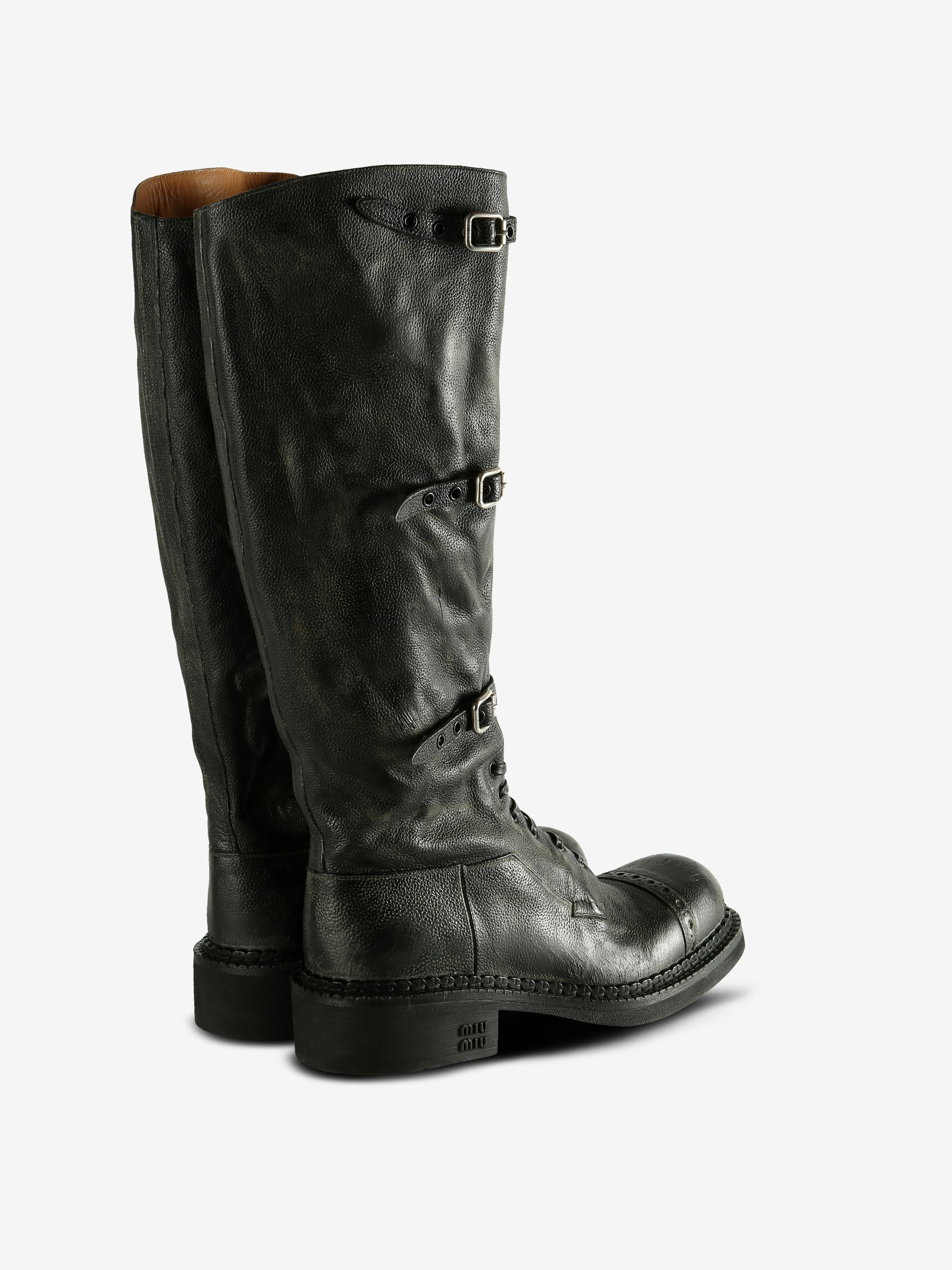 MIU MIU - Women Strapped Calf Boot - 3