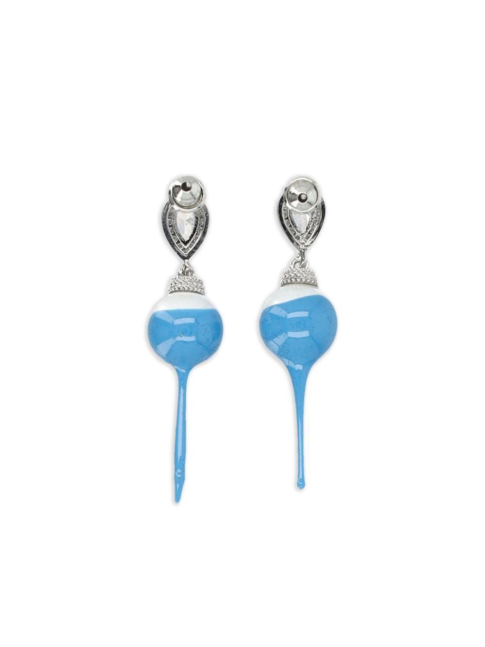 crystal-embellished drop earrings - 2