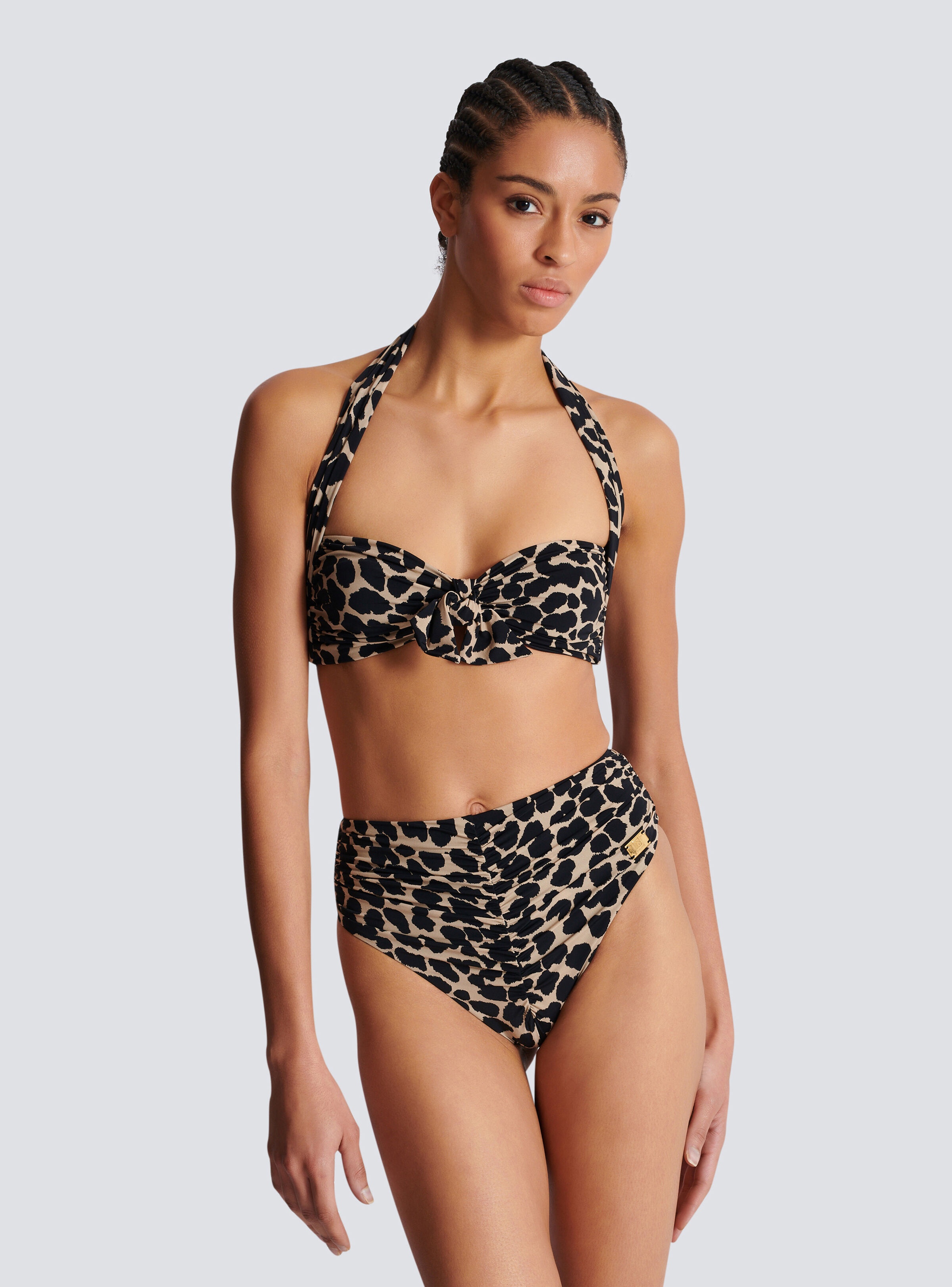 Two-piece leopard pattern swimsuit - 7