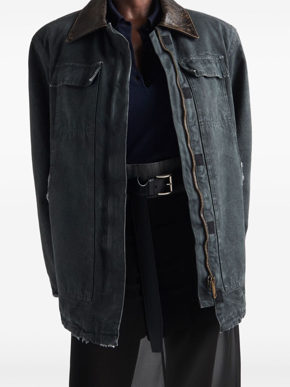triangle-logo canvas jacket - 6