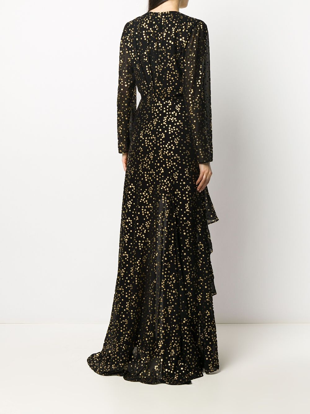 star-print plunge-neck dress - 4