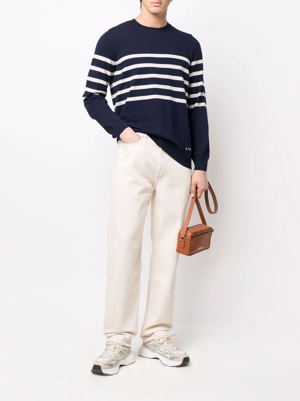 striped long-sleeved sweatshirt - 2