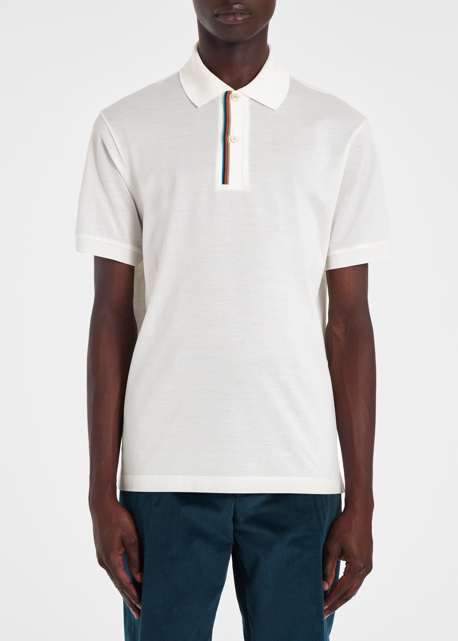 'Signature Stripe' Trim Polo Shirt - 4