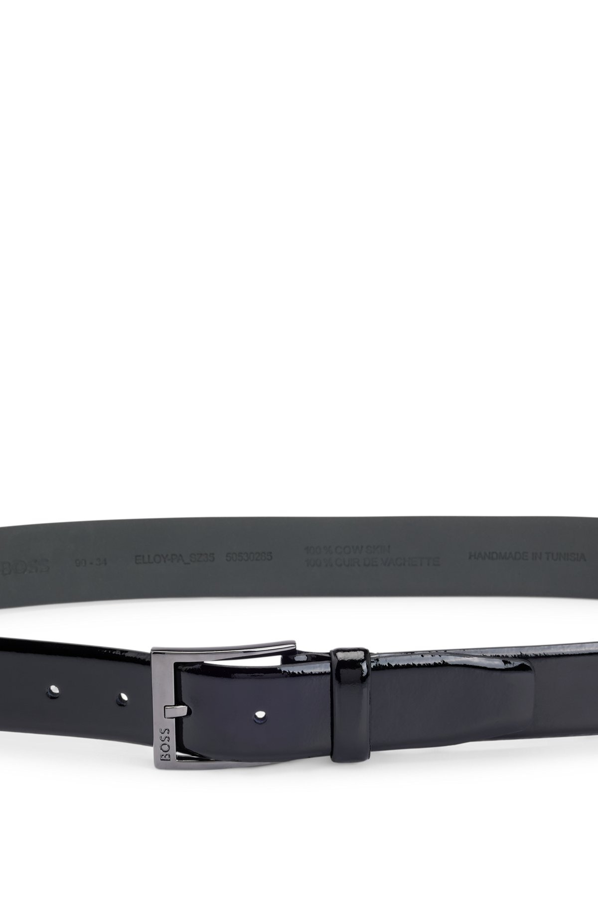 ITALIAN-MADE BELT WITH BRANDED BUCKLE - 4