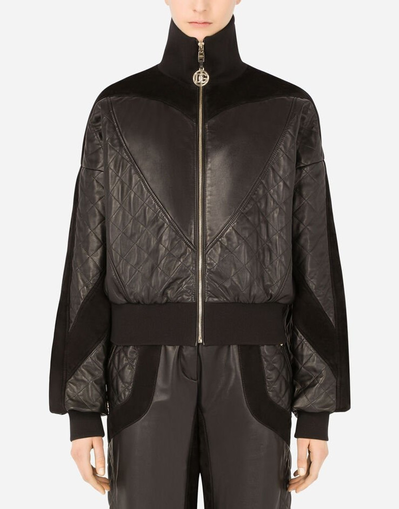 Dolce & Gabbana Quilted leather and suede jacket outlook