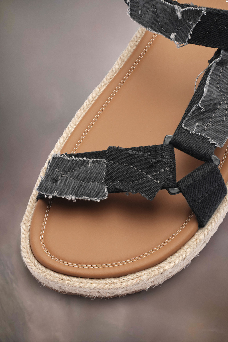 Patchwork canvas hiking sandals 3
