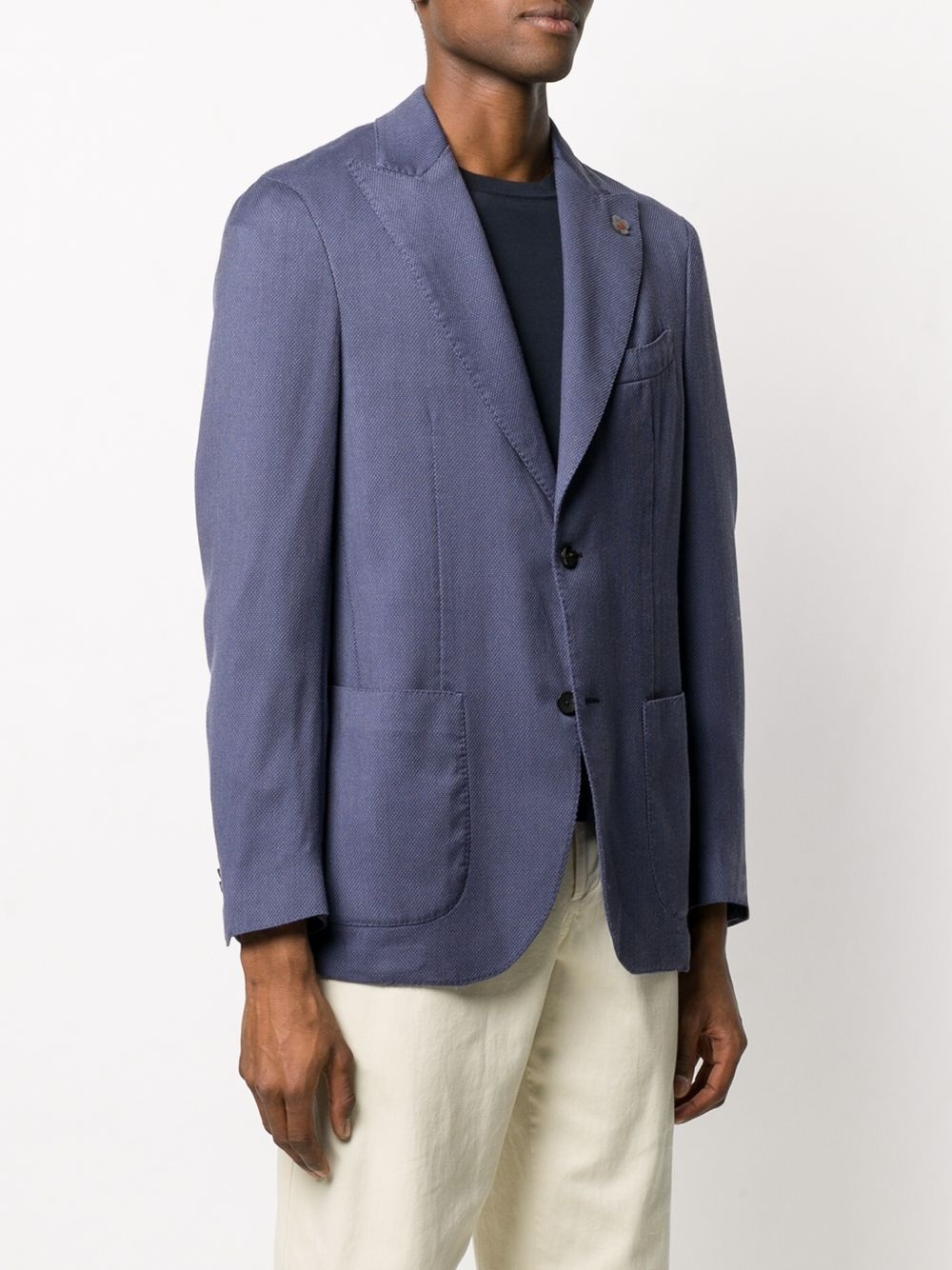 fine knit buttoned blazer - 3