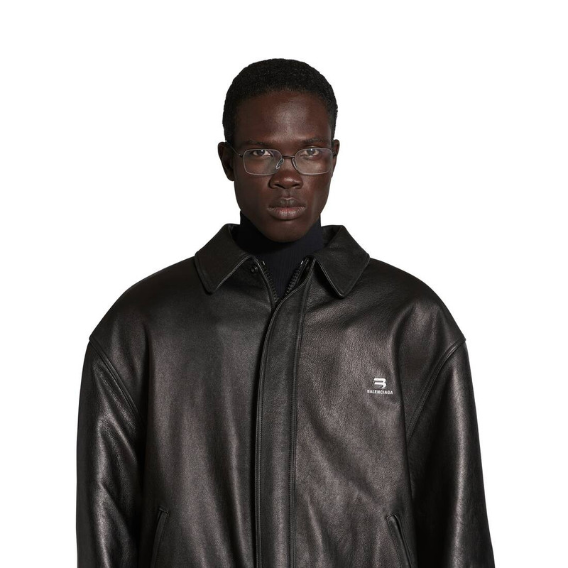 Sporty B Shearling Jacket in Black 5