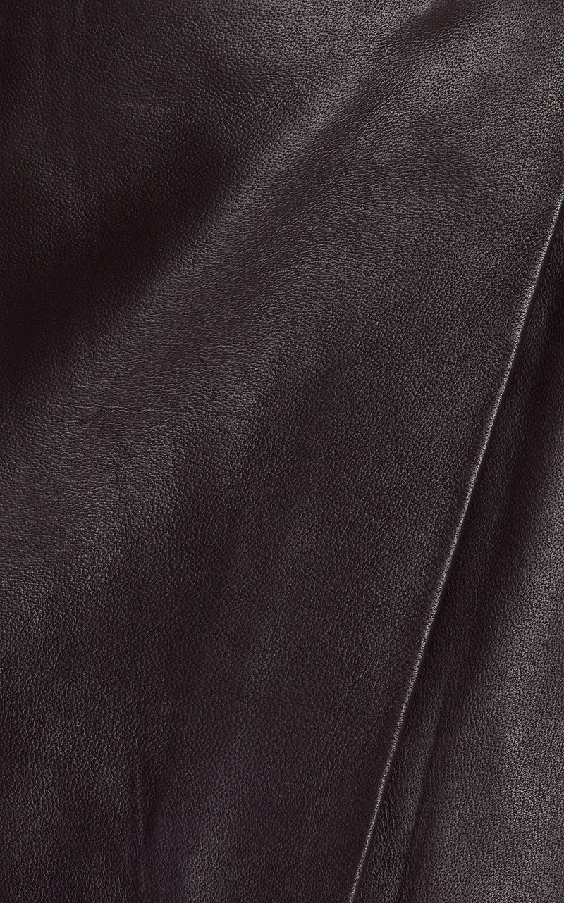 The Frankie Shop Cleo Leather Mini Wrap Skirt purple outlook
