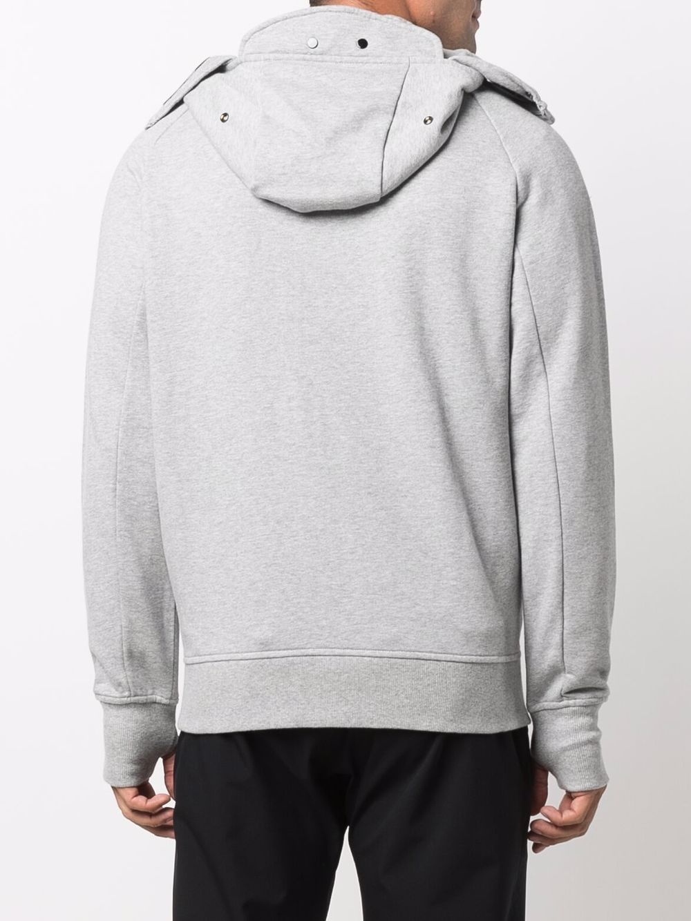 raised fleece zip-up hoodie - 4