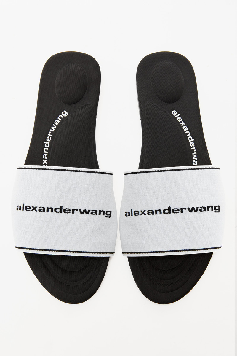 Alexander Wang KYRA LOGO ELASTIC SLIDE SANDAL outlook