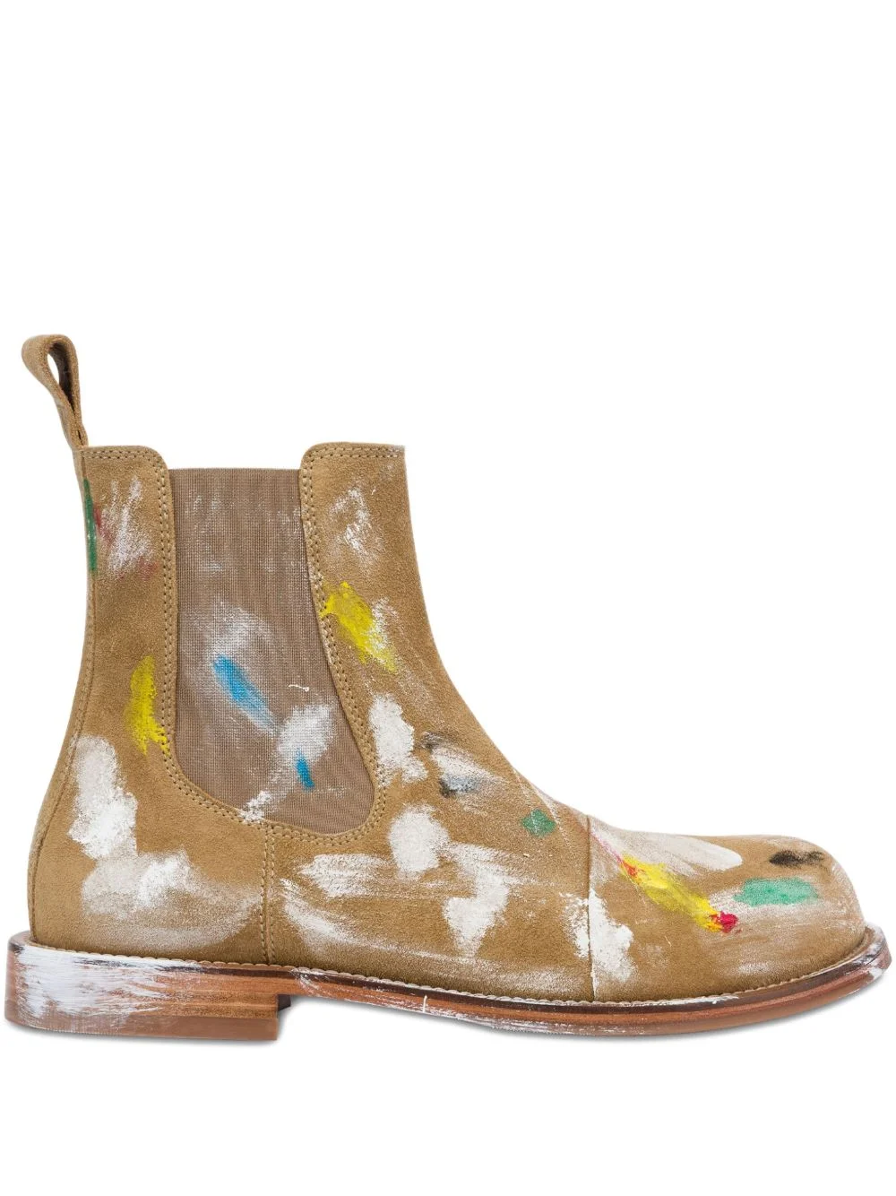pull-tab painted chelsea boots - 1