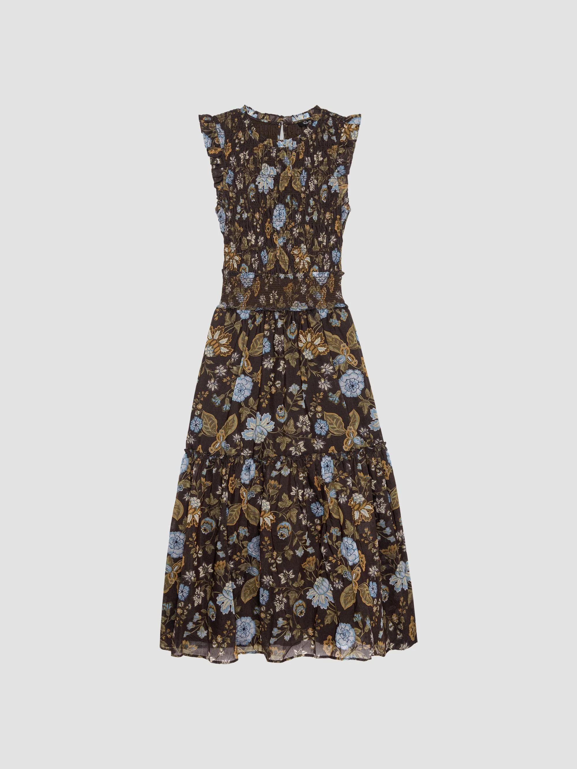 Women's Vivier Floral Smocked Midi Dress - Willow - 1
