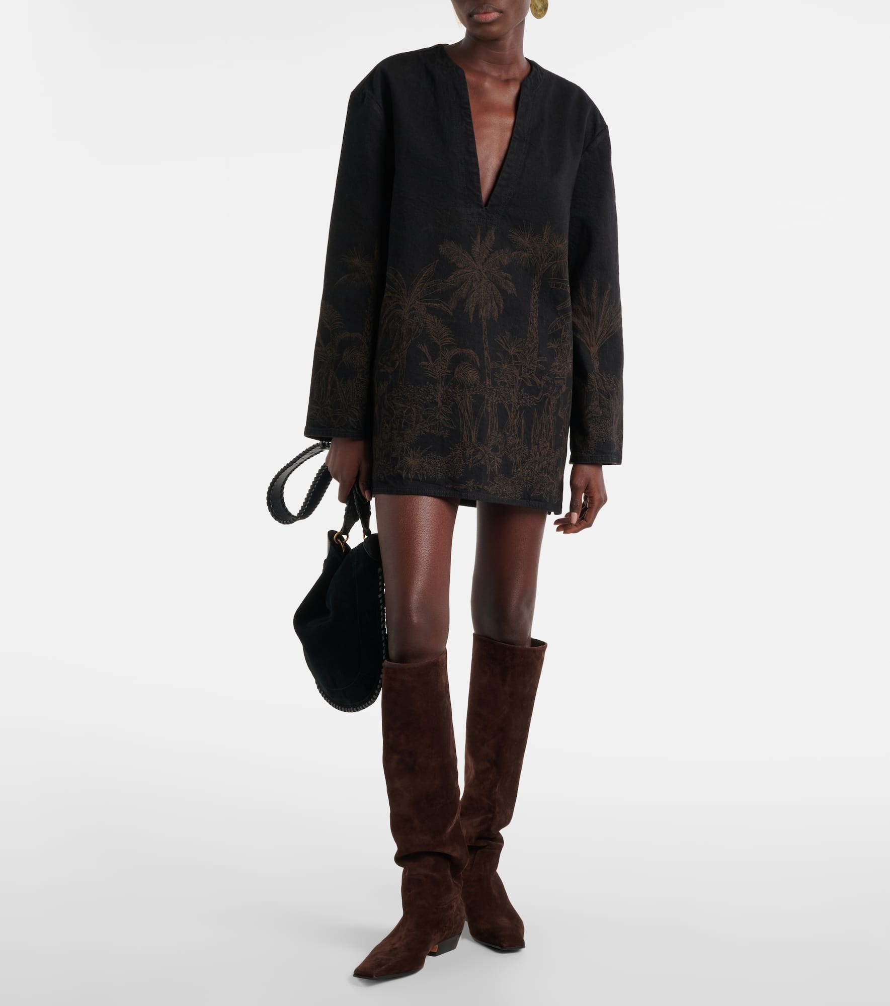 Jungle Toile De Jouy denim top - 2