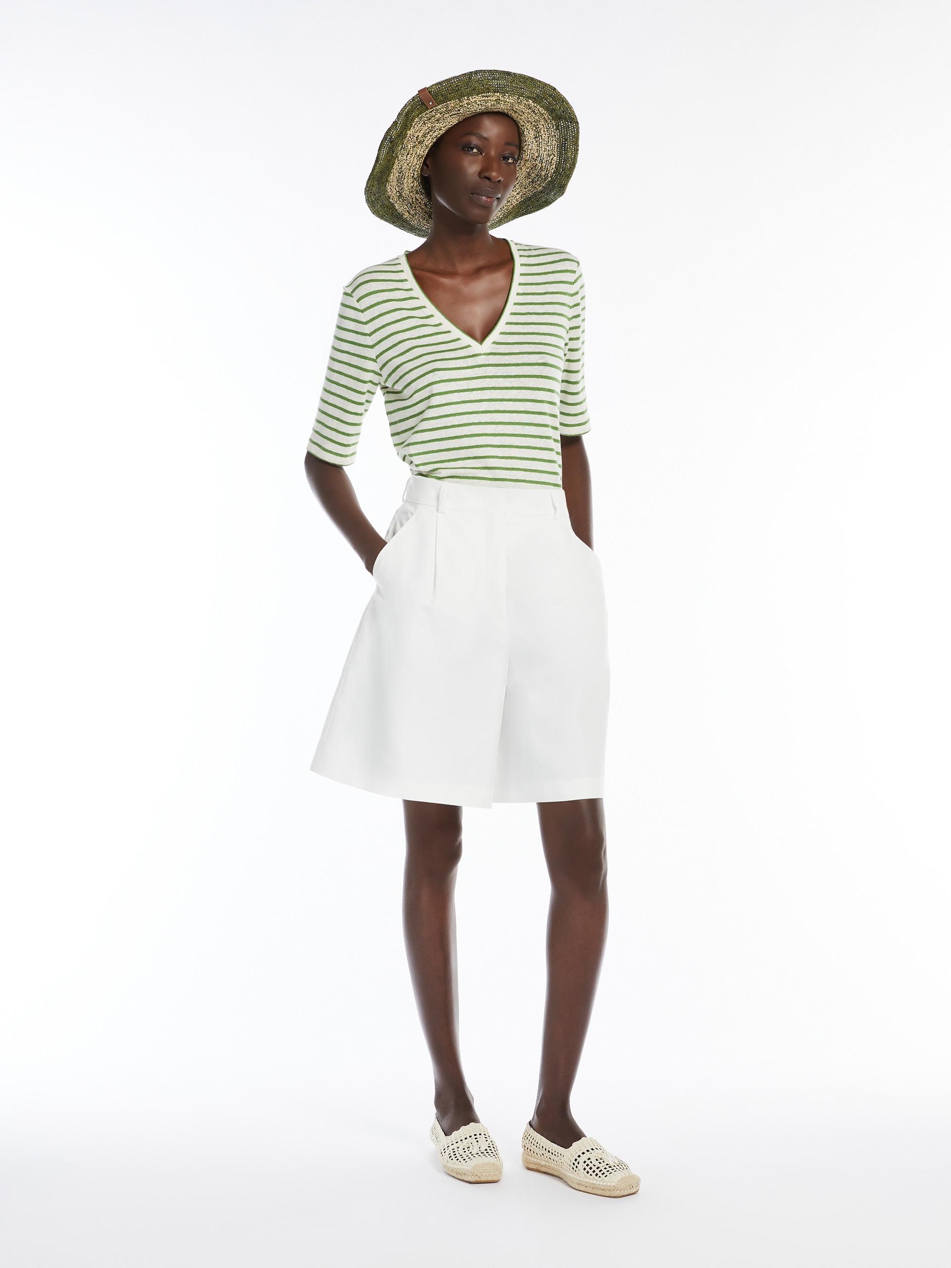 OPZIONE Stretch linen jersey T-shirt - 2