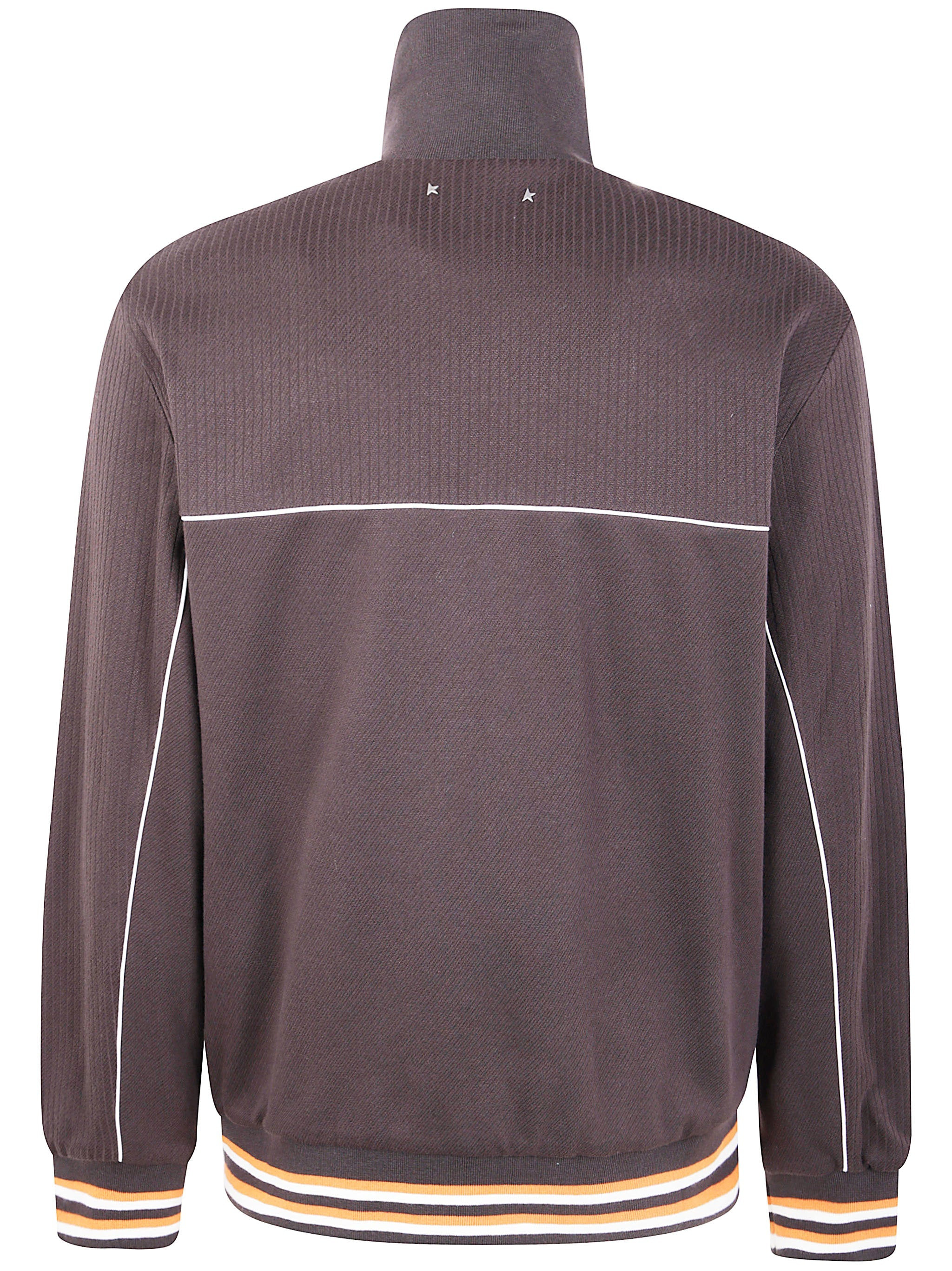 Golden Goose Men "Journey" Unisex Zipped Track Jacket Blend Cotton Flat Rib Jersey With Piping And L - 2