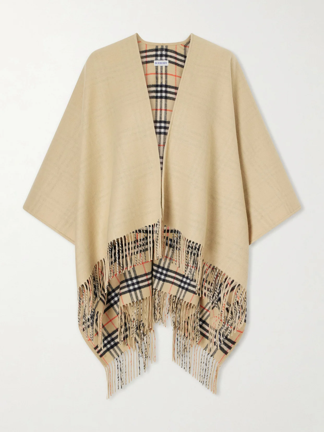 Fringed Wool Cape - 1