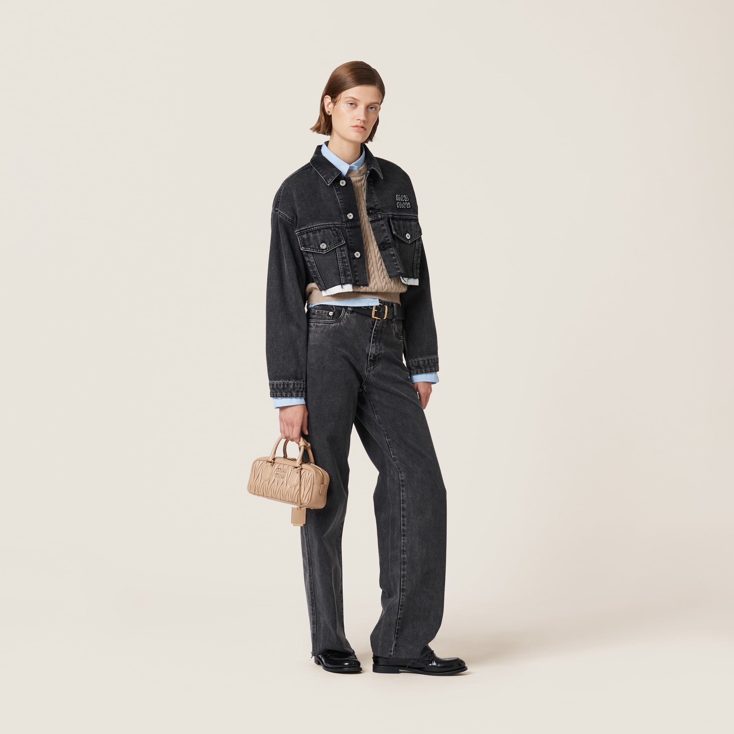 Black denim blouson jacket - 2