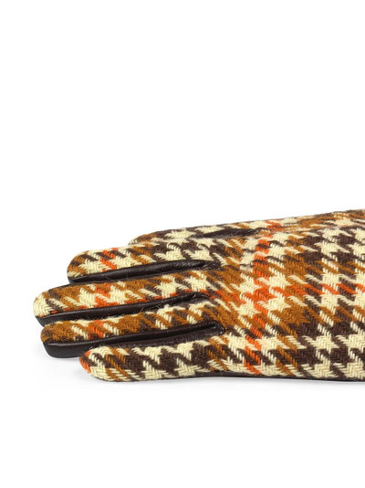 GUCCI houndstooth-pattern Horsebit gloves outlook