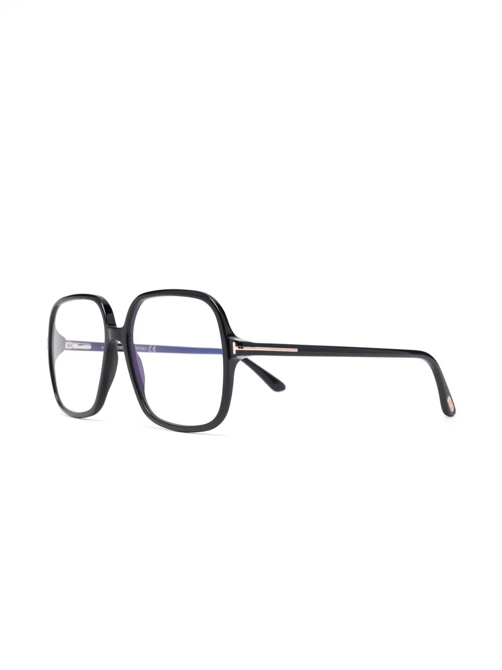 polished-effect oversize-frame glasses - 2