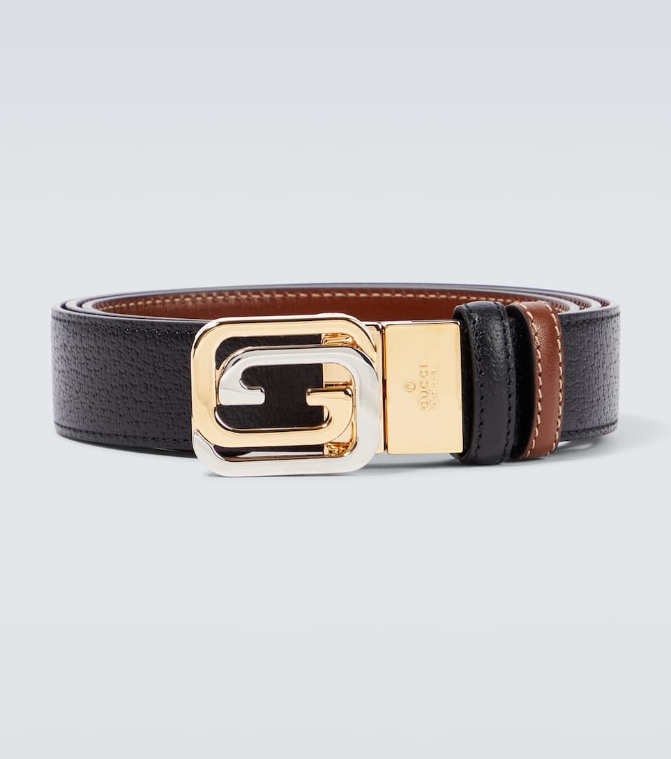Reversible double G leather belt - 1
